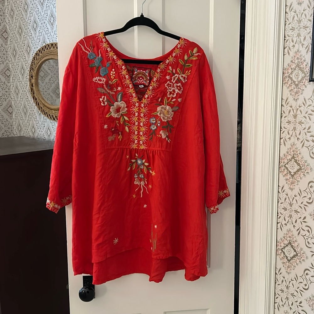 Johnny Was Lissa Weekend embroidered tunic, 2x